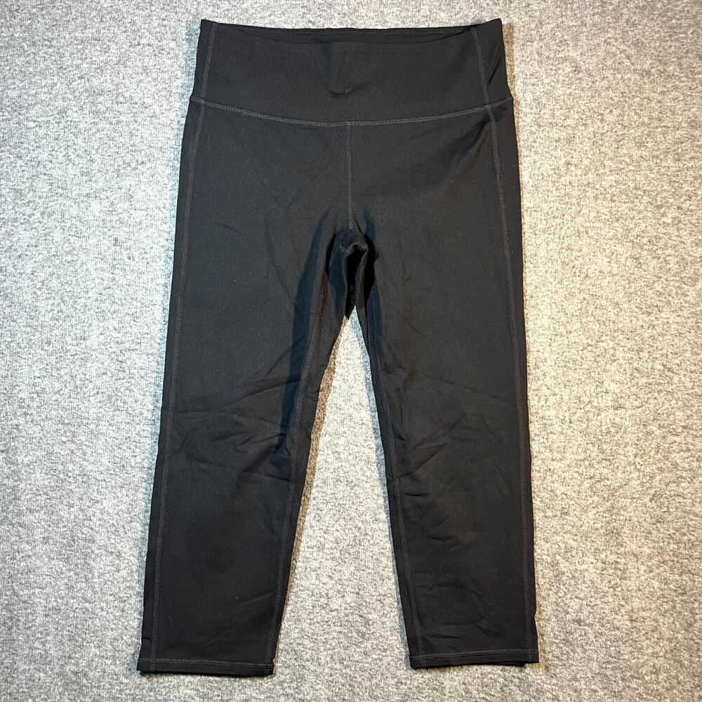 Athleta Black Mesh High Rise Chaturanga Mosiac Capri-Size M Athletic Legging